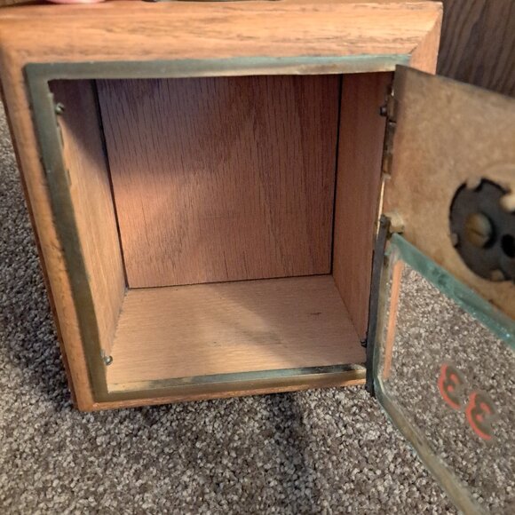 Antique USPS Post Office Box Door Bank With Combination And Original Brass Door - Picture 5 of 9